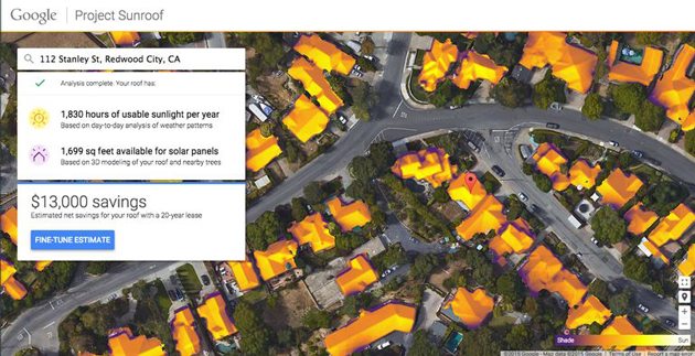 Google покажет как много может дать солнечная энергия