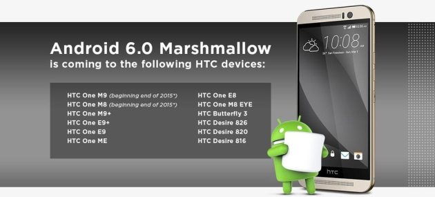 HTC расказал какие смартфоны получат Android 6.0 Зефир