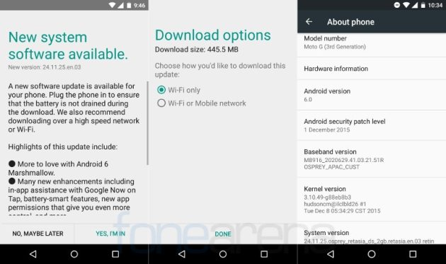 Moto G (3rd gen) получает Android 6.0