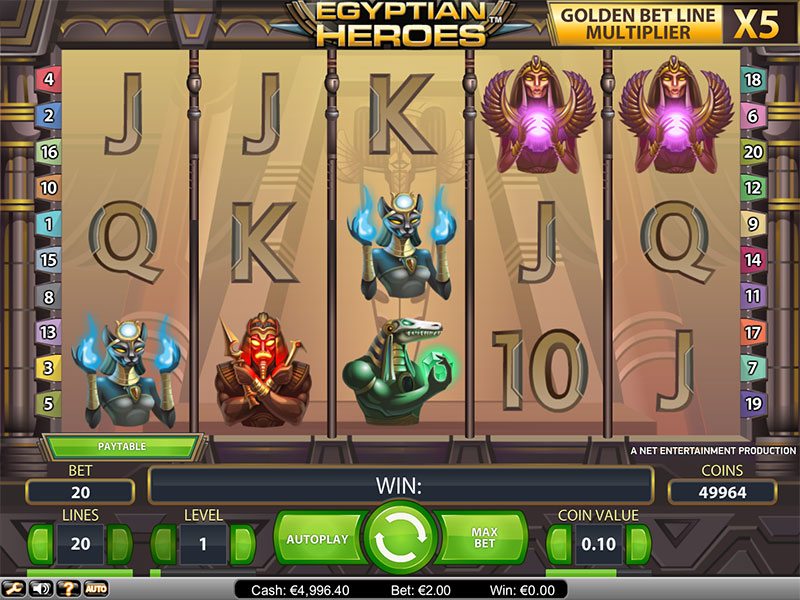 The playing field slot Egyptian Heroes