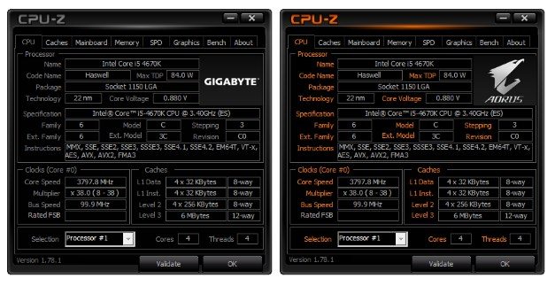 CPU-Z-enabled processors Ryzen 5 and 3