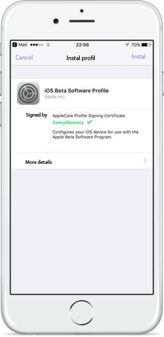 iOS 11 beta 1 - how to install a new system from Apple