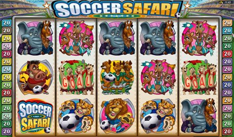 playing field online Soccer Safari video slot 