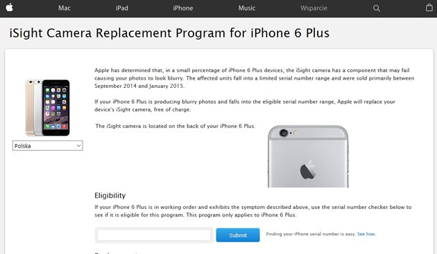 Apple заменит камеры в iPhone 6 Plus