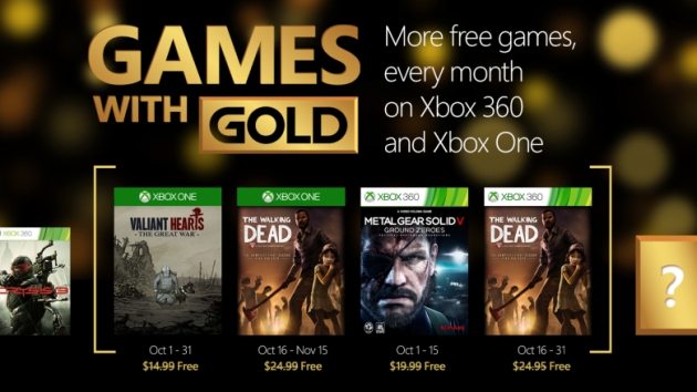 Microsoft представив октяберское поновлення Games with Gold