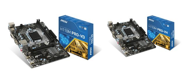 MSI H110M PRO-ВД и PRO-VH: дешевые материнские платы под LGA 1151 и память DDR4