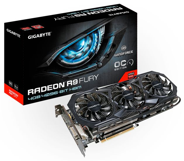 Видеокарта:Gigabyte Radeon Fury с мощной системой охлаждения WindForce 3X