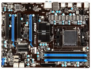 MSI 970A-G43 Плюс: черная материнская плата под процессоры AMD FX