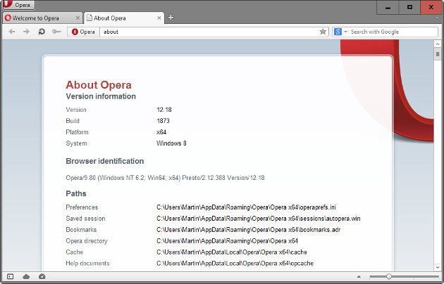 Opera 12.18: „классический” браузер обновлен