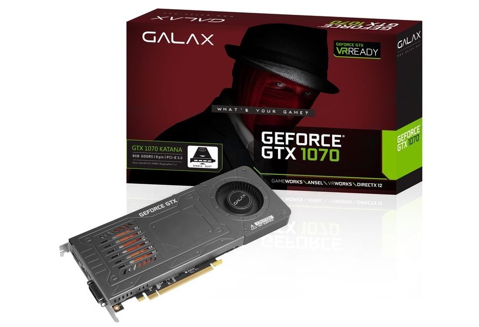 Видеокарта Galax GeForce GTX 1070 в 1-слотовой версии Katana