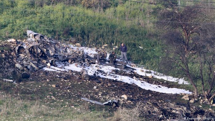 Збитий ізраїльський бойовий літак на кордоні з Сирією