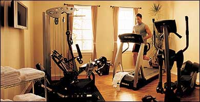 Fitness equipment in the apartment