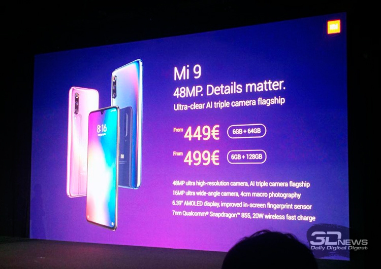 MWC 2019: Xiaomi представила один из первых в мире 5G-смартфонов и глобальную версию Mi 9