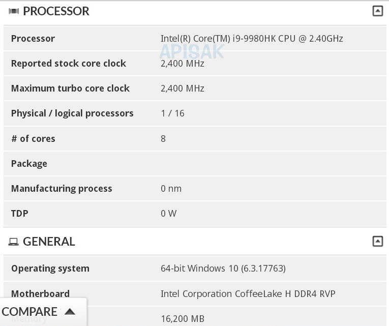 Intel Core i9-9980HK - 8 ядерные процессоры Coffee Lake также будут устанавливать в ноутбуках