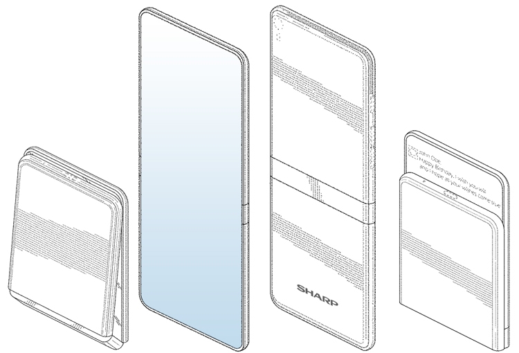 Sharp запропонувала хитромудру конструкцію гнучкого смартфона