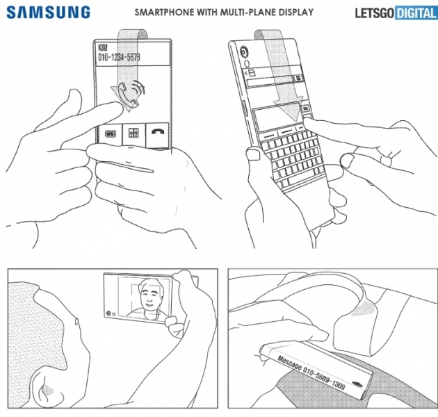 Samsung запатентувала смартфон з «багатоплощинних дисплеєм»