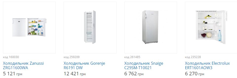 рекомендуемые модели холодильных камер