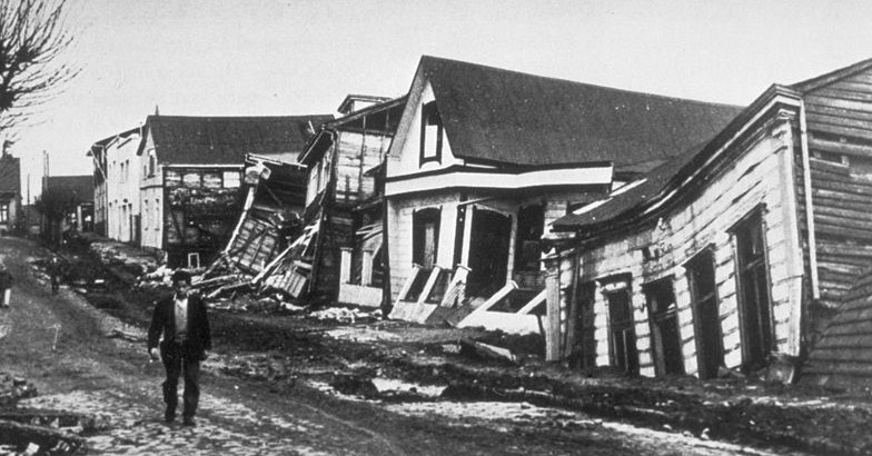 Valdivia after earthquake, 1960.