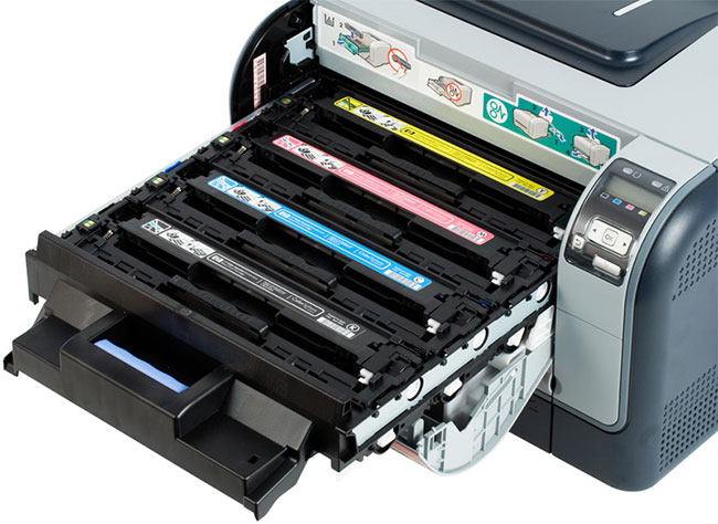 refilling printer cartridges. A photo