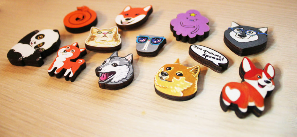 Wooden badges