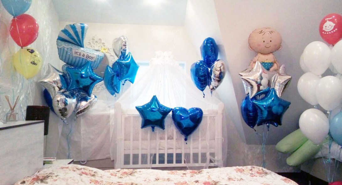 Воздушные шары на рождение ребенка и выписку — сделайте запоминающийся праздник